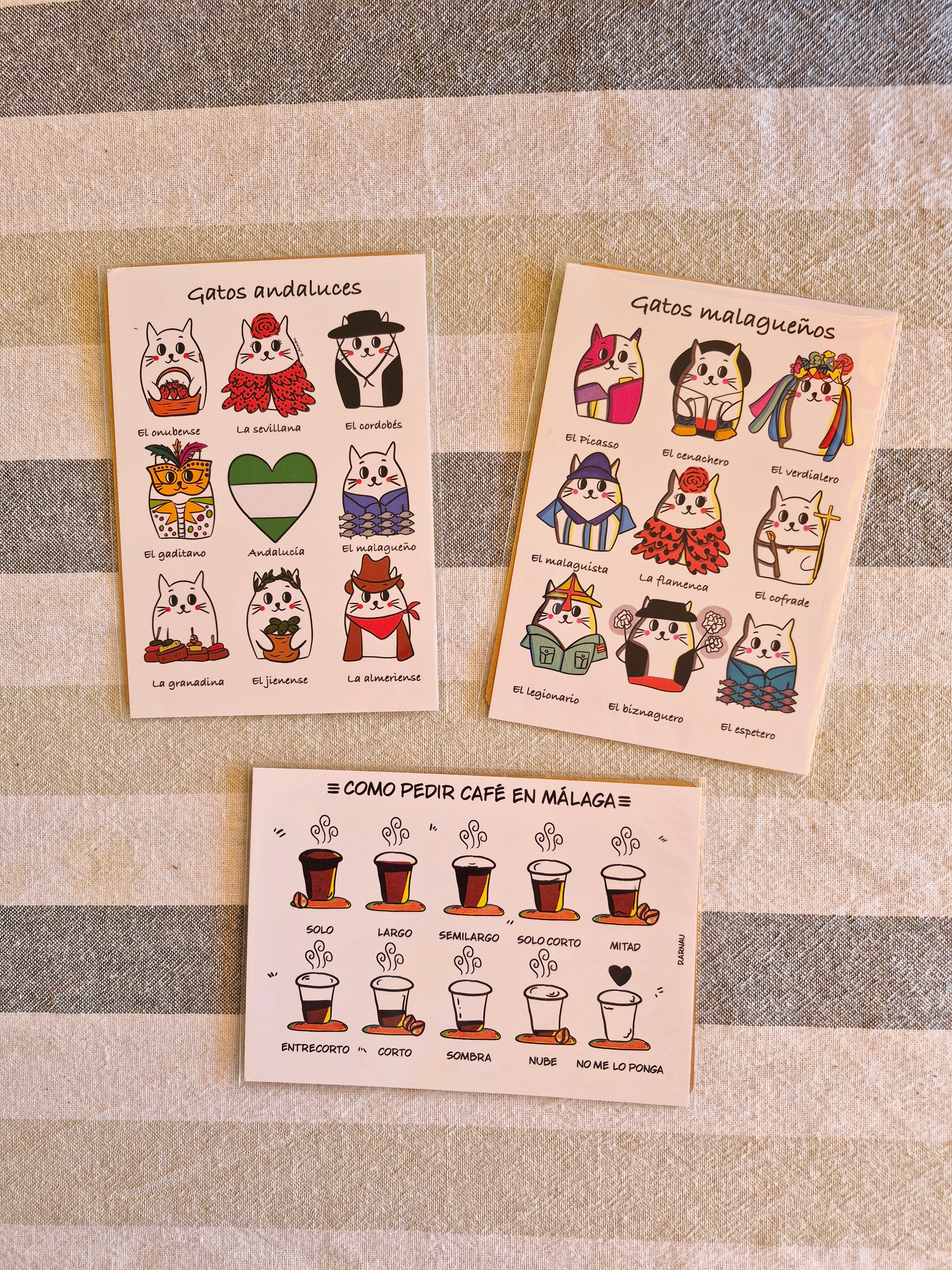 Pack print A6 gatos malagueños y andaluces