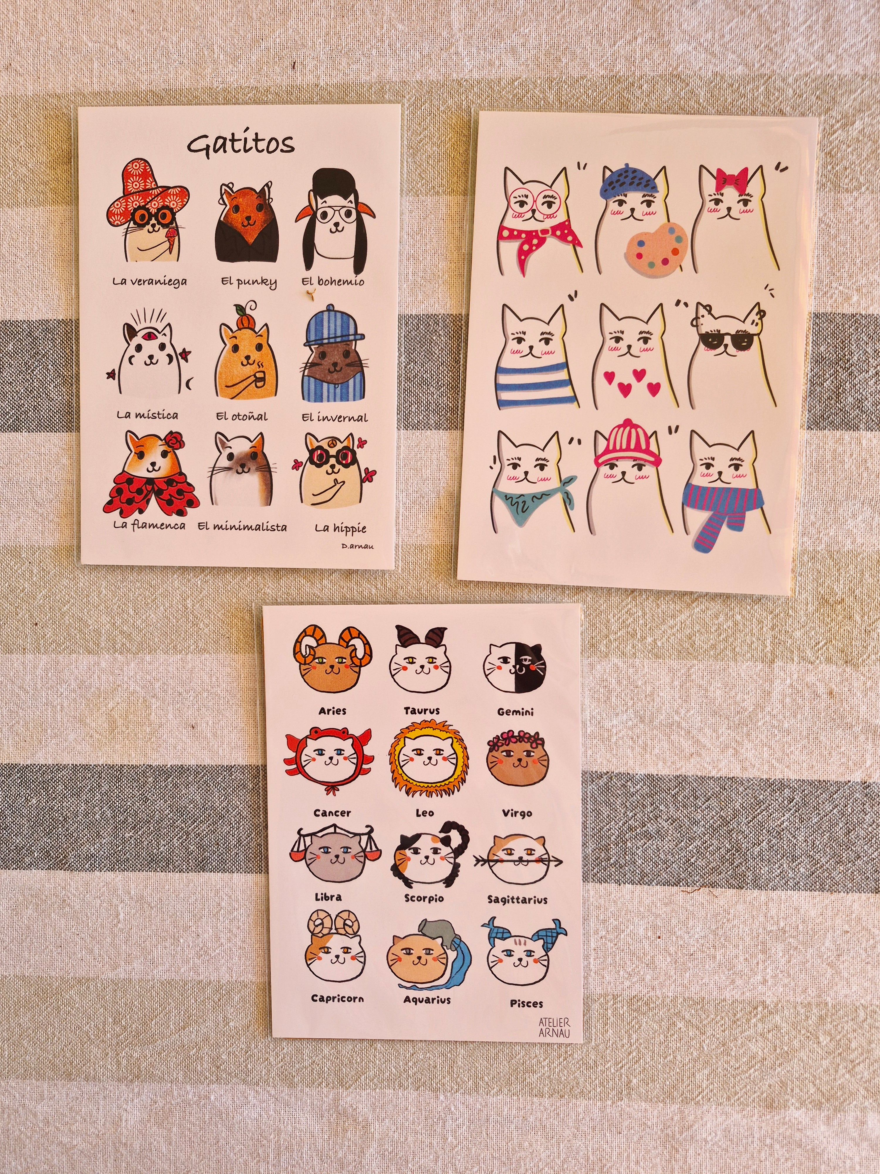 Pack 3 print gatos