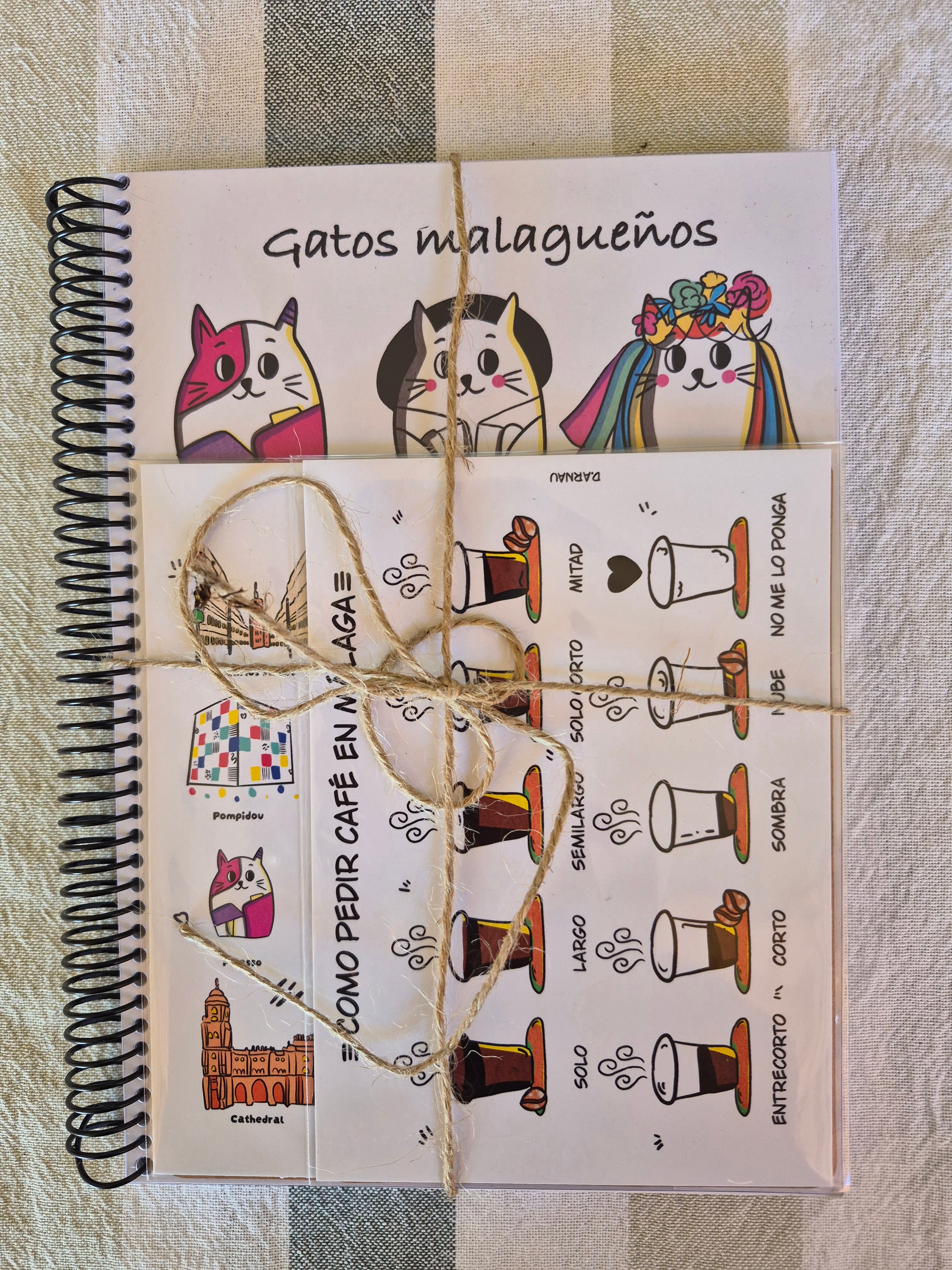 Pack libreta + 2 postales A6 + pegatinas