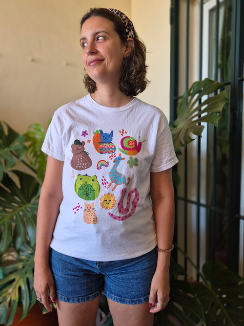 Camiseta animalitos de colores