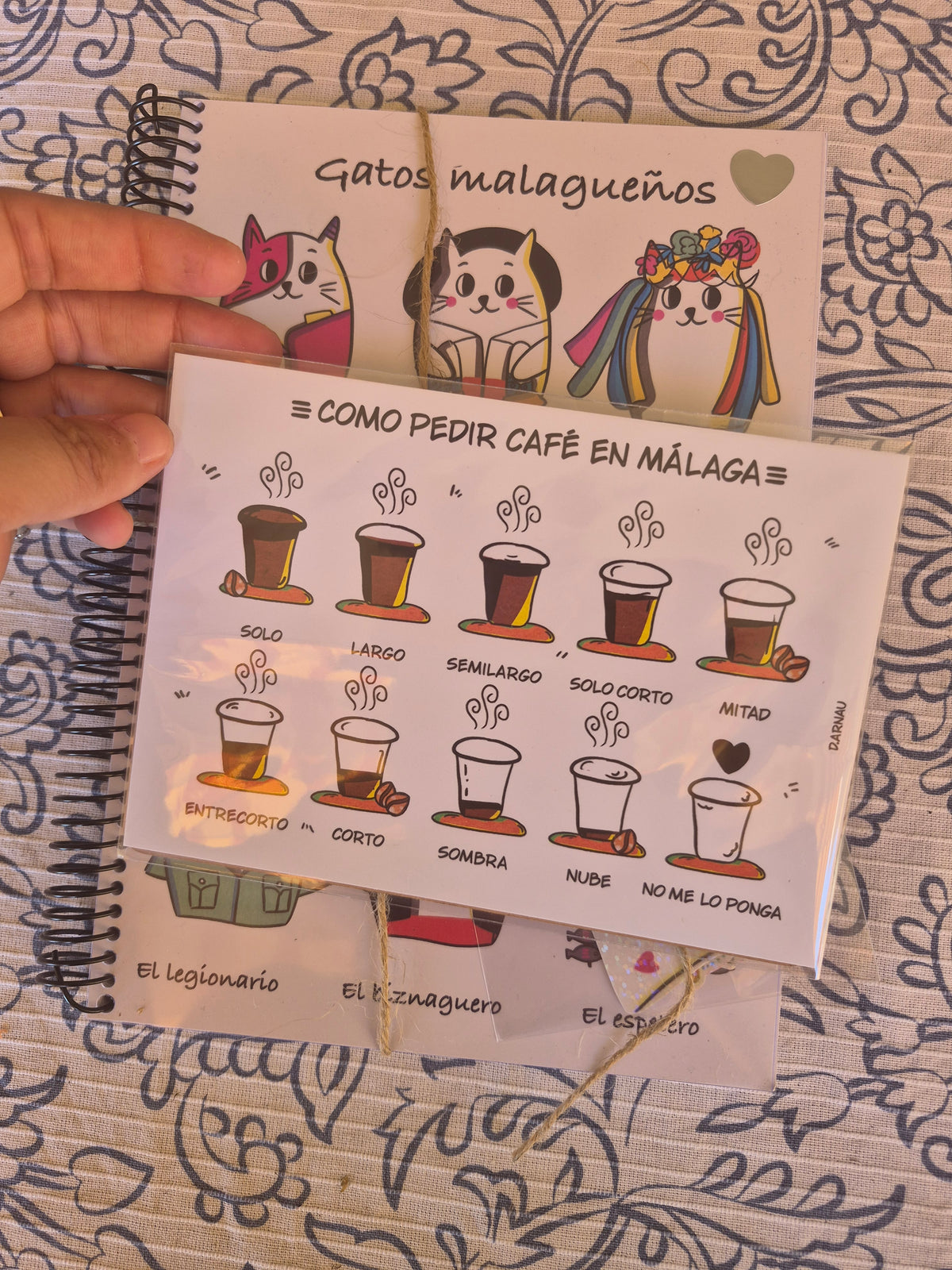 Pack libreta gatos malagueños + 2 postales A6 + pegatinas