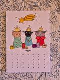 Calendario 2027 de gatitos kawaii