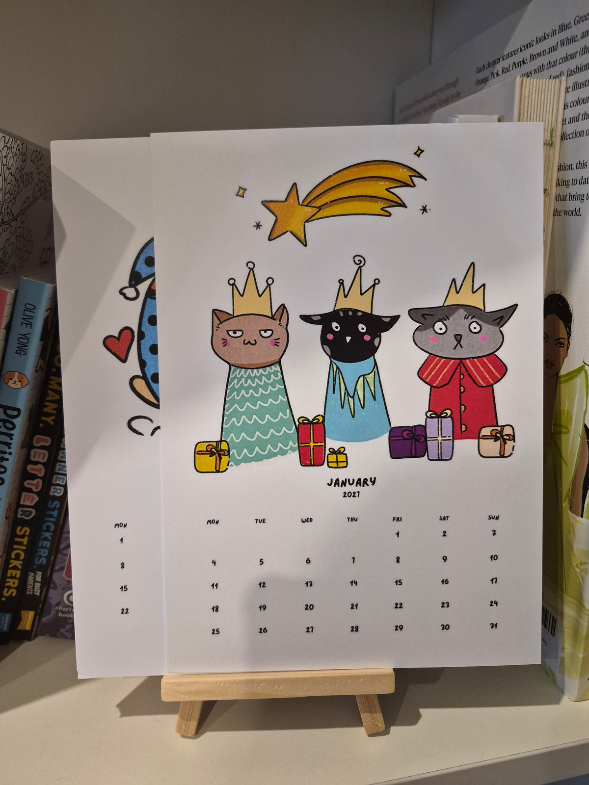 Calendario 2027 de gatitos kawaii