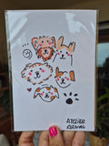Lámina Pandilla Perritos Kawaii pintada a mano | Atelier Arnau