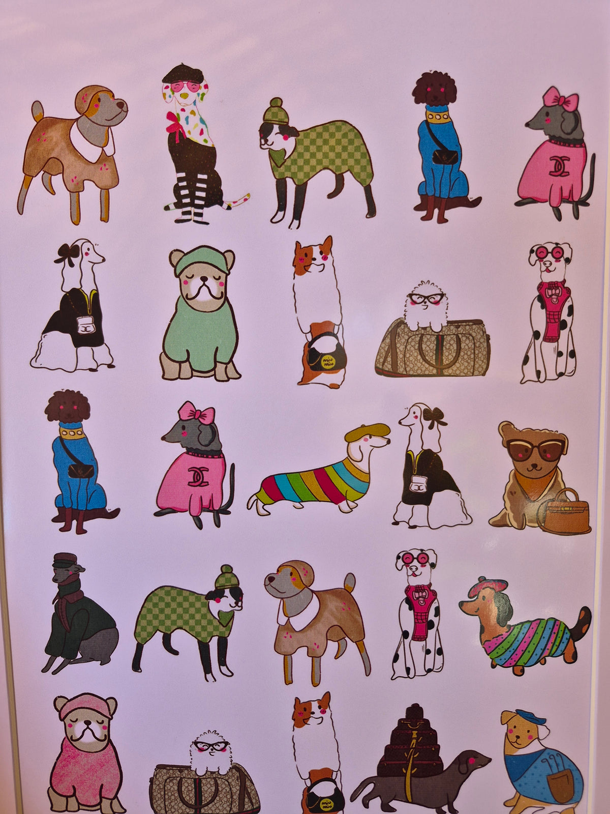 Lámina perros glamurosos con Paspartú