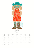 Calendario 2027 de perritos kawaii